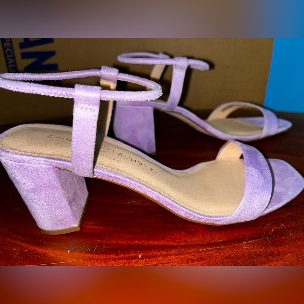 Velvety Purple Strapped Heels